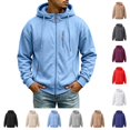 thumbnail image 1 of Fanshiluo Men's Hooded Full Zip Multi-Pocket Sweatshirt, Long Sleeve Casual Warm Jacket,Size S-3XL, 1 of 9