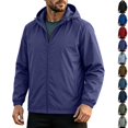 thumbnail image 1 of Fanshiluo Men's Hooded Full‑Zip Windbreaker Jacket, Lightweight Long Sleeve Water‑Resistant Casual Outerwear Coat for Men,S,Big and Tall Men, 1 of 9