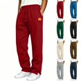 thumbnail image 1 of Fanshiluo Men's Loose Straight Leg Sweatpants, Drawstring Elastic Waist Casual Jogger Pants with Side Slit Hem,L,Big and Tall Men, 1 of 7