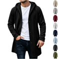 thumbnail image 1 of Fanshiluo Men's Mid-Length Hooded Single Breasted Knit Cardigan Jacket, Long Sleeve Casual Warm Outerwear,Size S-3XL, 1 of 6