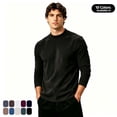 thumbnail image 1 of Fanshiluo Men's Mock Neck Long Sleeve Velvet Fleece Base Layer Shirt, Warm Undershirt,Size S-3XL, 1 of 6