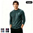 thumbnail image 1 of Fanshiluo Men's Mock Neck Long Sleeve Velvet Fleece Base Layer Shirt, Warm Undershirt,Size S-3XL, 1 of 6