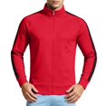 thumbnail image 1 of Fanshiluo Men's Stand Collar Full-Zip Track Jacket, Raglan Sleeve Athletic Jacket with Contrast Side Stripes and Pockets for Men,XXL,Big and Tall Men, 1 of 7