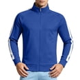 thumbnail image 1 of Fanshiluo Men's Stand Collar Full-Zip Track Jacket, Raglan Sleeve Athletic Jacket with Contrast Side Stripes and Pockets for Men,XXL,Big and Tall Men, 1 of 7