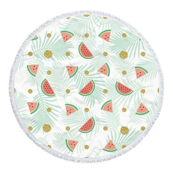 Fanshiluo Round Printed Microfiber Beach Towel Super Lightweight Colorful Bath Towel Sandproof Beach Blanket Beach Mat Multi-Purpose Towel For Travel Swimming Pool