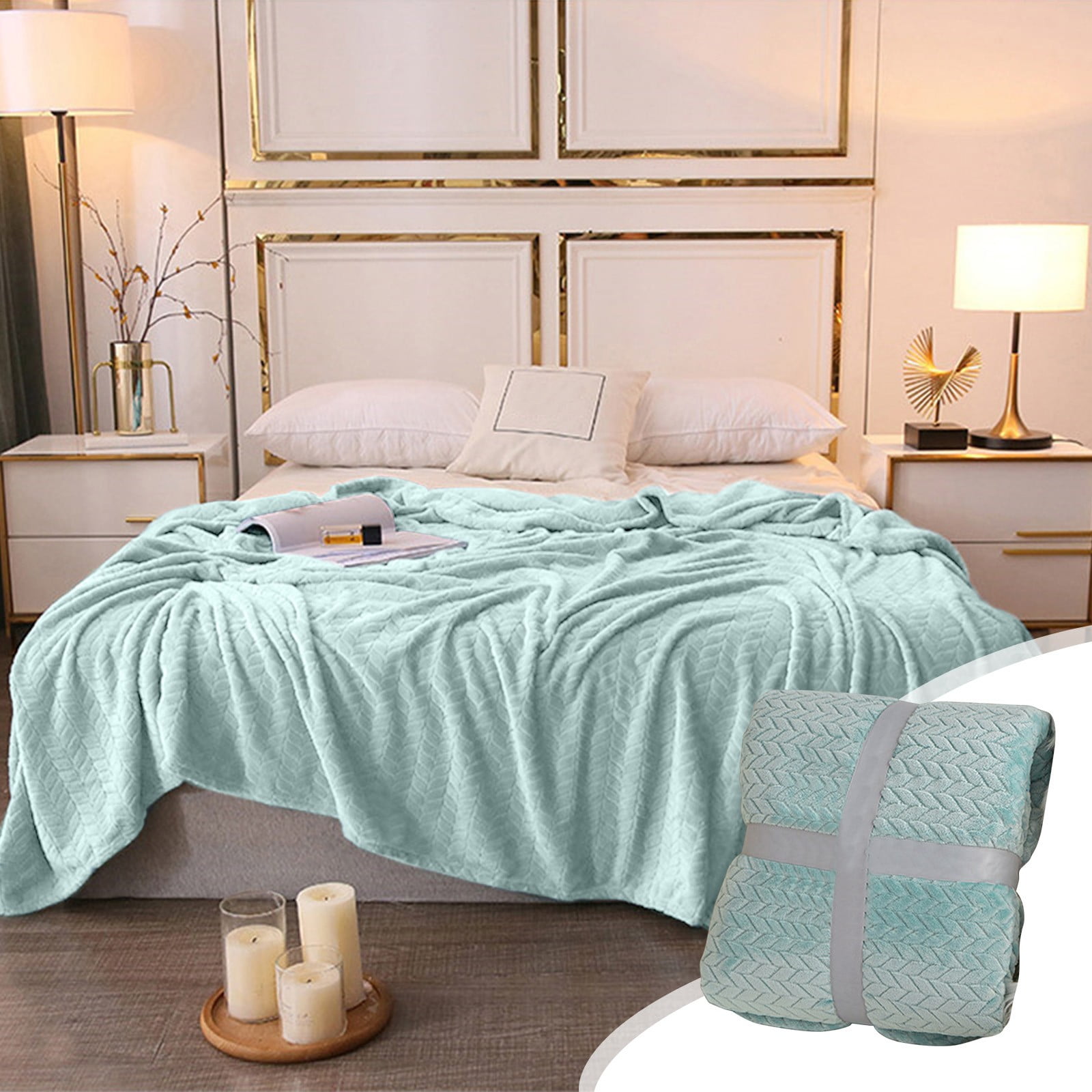 Fanshiluo Throw Blankets Soft Fuzzy Warm, Fuzzy Throw Blankets Couch