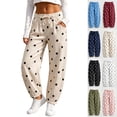 thumbnail image 1 of Fanshiluo Women's Polka Dot Drawstring Jogger Pants, Casual Elastic Waist Sweatpants,Size S-2XL, 1 of 7