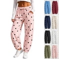thumbnail image 1 of Fanshiluo Women's Polka Dot Drawstring Jogger Pants, Casual Elastic Waist Sweatpants,Size S-2XL, 1 of 7