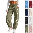 thumbnail image 1 of Fanshiluo Women's Polka Dot Drawstring Jogger Pants, Casual Elastic Waist Sweatpants,Size S-2XL, 1 of 7