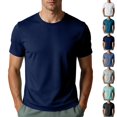 thumbnail image 1 of Fanshiluo Men's Crew Neck Short Sleeve T Shirts, Athletic Mesh Breathable Quick Dry Lightweight Workout Tops,S,Big and Tall Men, 1 of 8