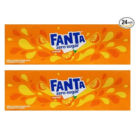 Fanta Fruit Flavored Soft Drink - Orange Zero, 24 Pack - Bundled by Louisiana Pantry (Orange Zero, 24 Pack)