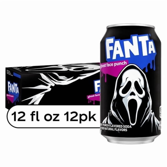 Fanta Ghost Face Punch Soda, 12 fl oz Cans, 12 Pack
