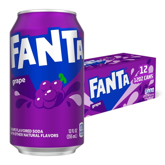 Fanta Grape Soda Pop Fridge Pack Cans, 12 fl oz, 12 Pack