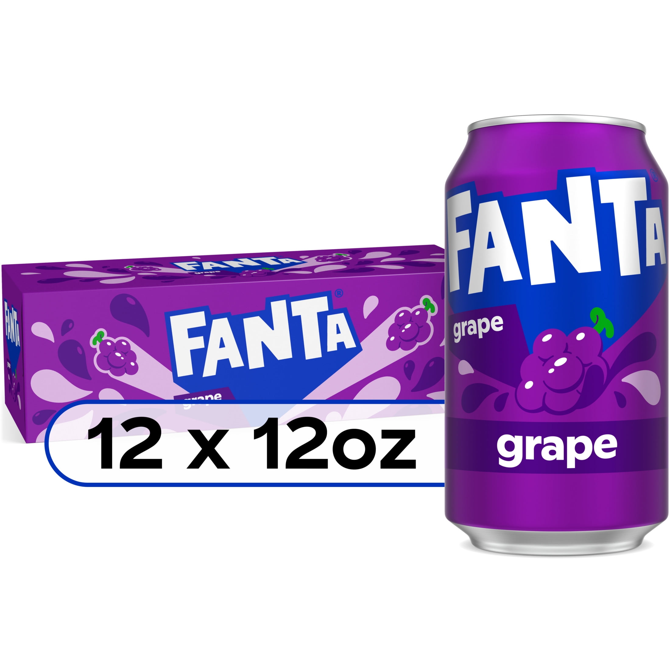 Fanta Grape Soda Pop Fridge Pack, 12 fl oz, 12 Pack Cans