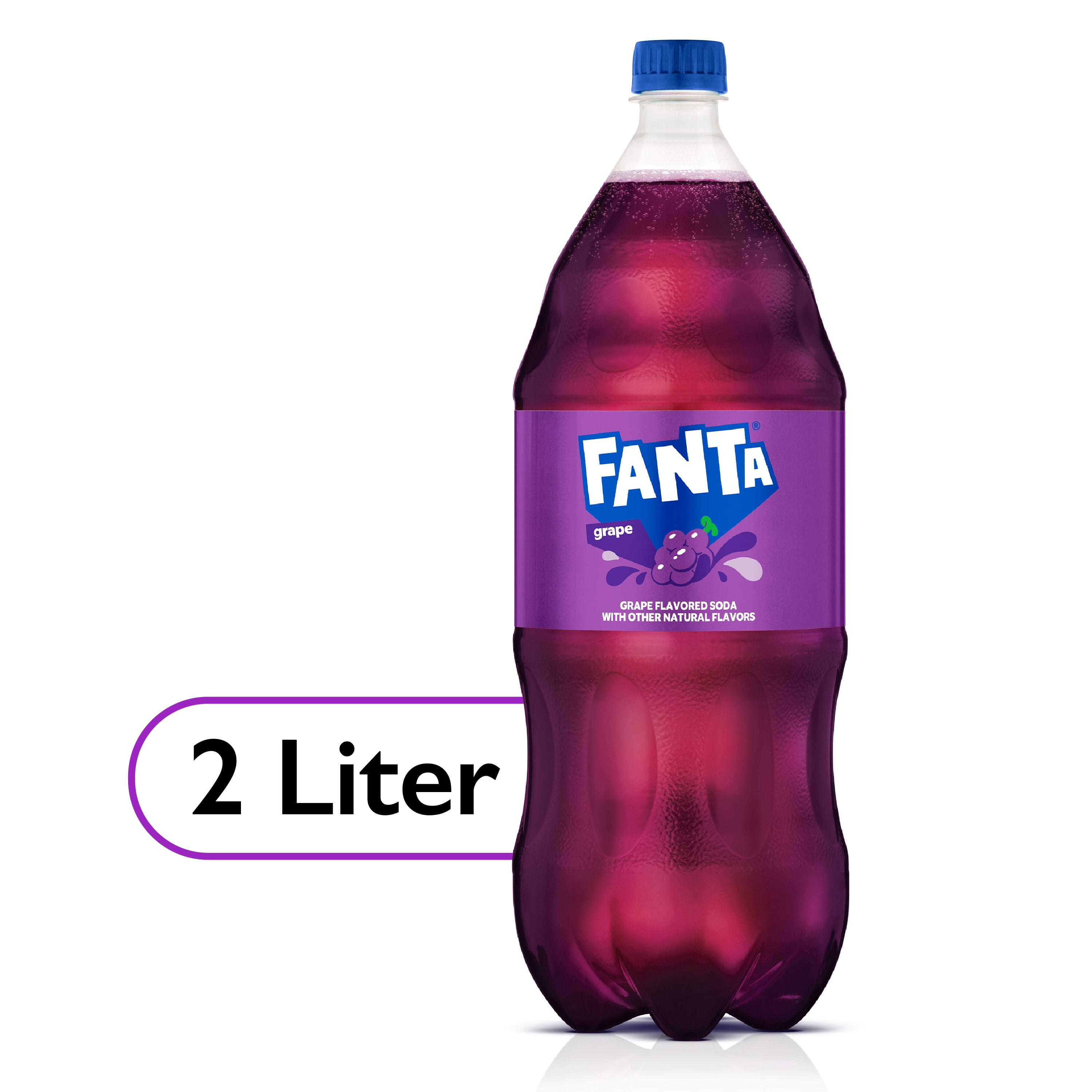 Fanta Grape Fruit Soda Pop, 2 Liter Bottle