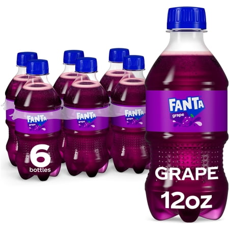 Fanta Grape Soda Pop, 12 fl oz, 6 Pack Bottles