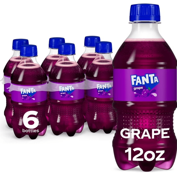 Fanta Grape Soda Pop, 12 fl oz Bottles, 6 Pack, Grape Flavored Carbonated Soft Drink