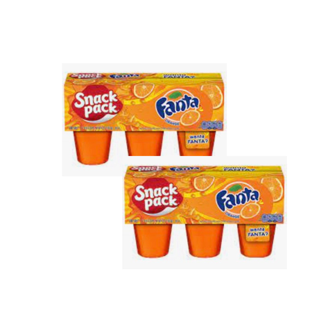 Fanta Jello Snack Pack Orange 2-6 cup counts, 12 cups total