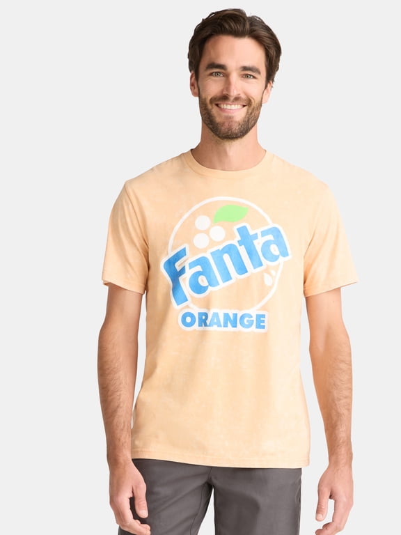 Men's and Big Men's Orange Graphic Tee with Short Sleeves, Sizes S-3XL