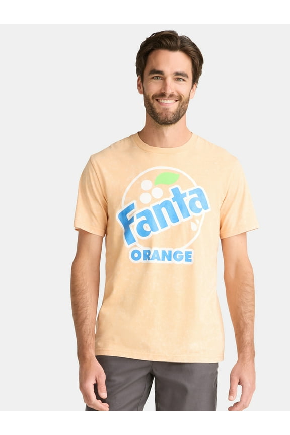 Men's and Big Men's Orange Graphic Tee with Short Sleeves, Sizes S-3XL