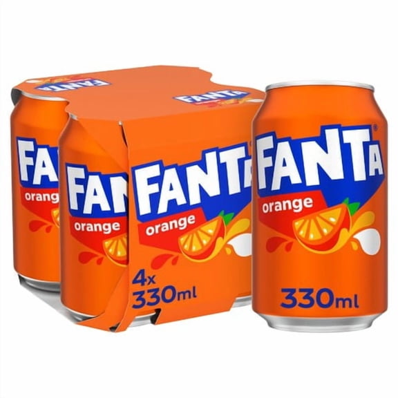 Fanta Orange 4 x 330ml, British Import (Pack of 2)