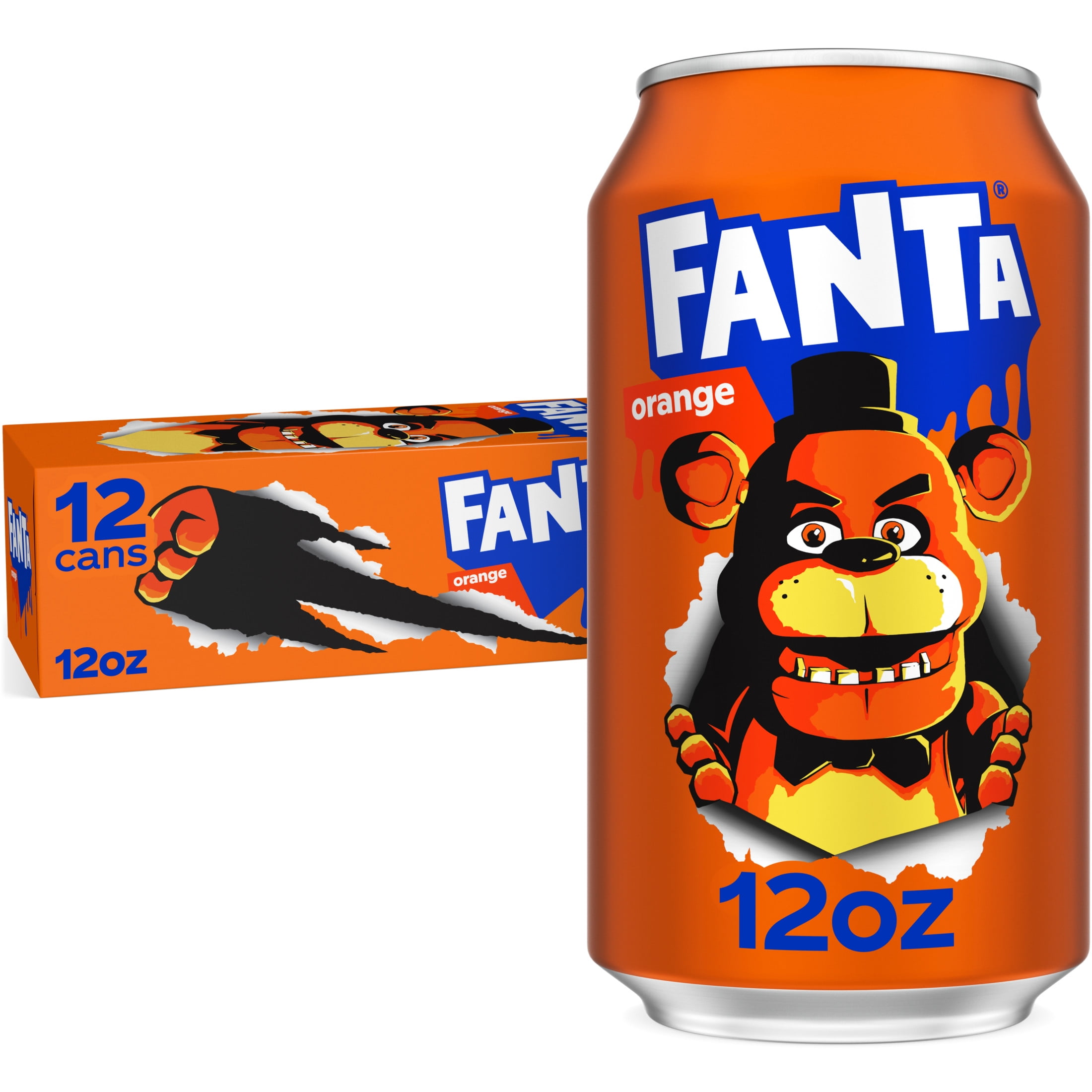Fanta Orange Soda Pop Fridge Pack, 12 fl oz, 12 Pack Cans, Fruit ...