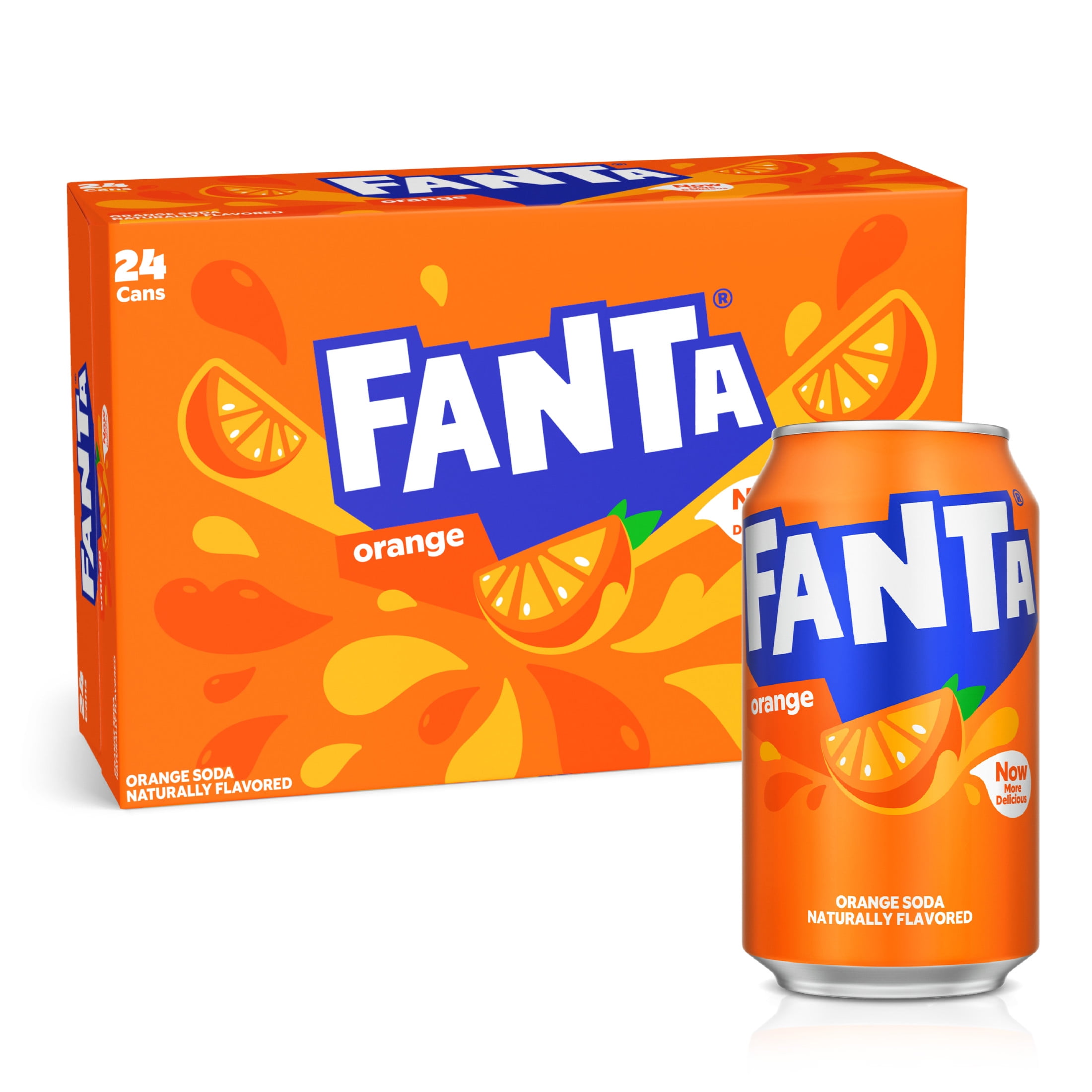 Fanta Orange Soda Pop, 12 fl oz, 24 Pack Cans