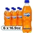 Fanta Orange Fruit Soda Pop, 16.9 FL Oz, 6 Pack Bottles
