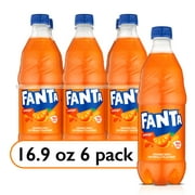 Fanta Orange Fruit Soda Pop, 16.9 fl oz, 6 Pack Bottles