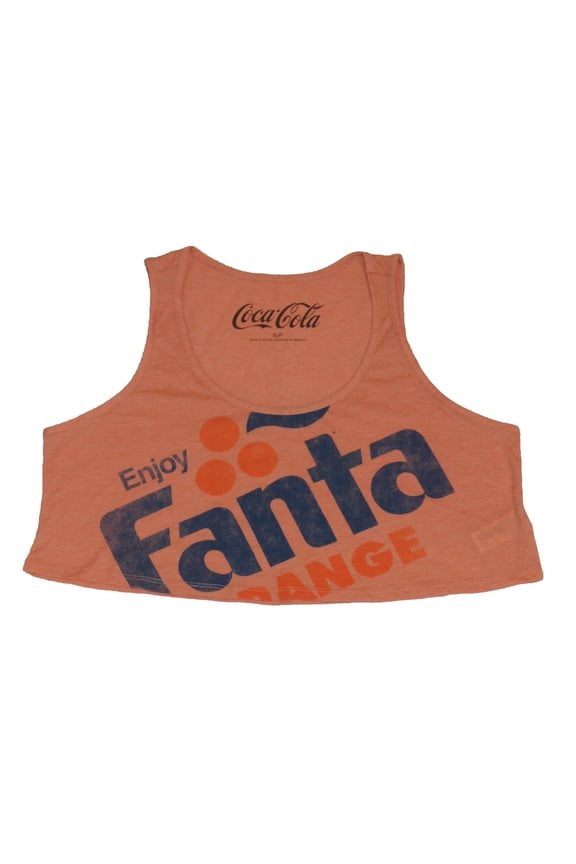 Orange Girls Juniors Half Shirt  - Distressed Name Enjoy Logo Image (Medium)