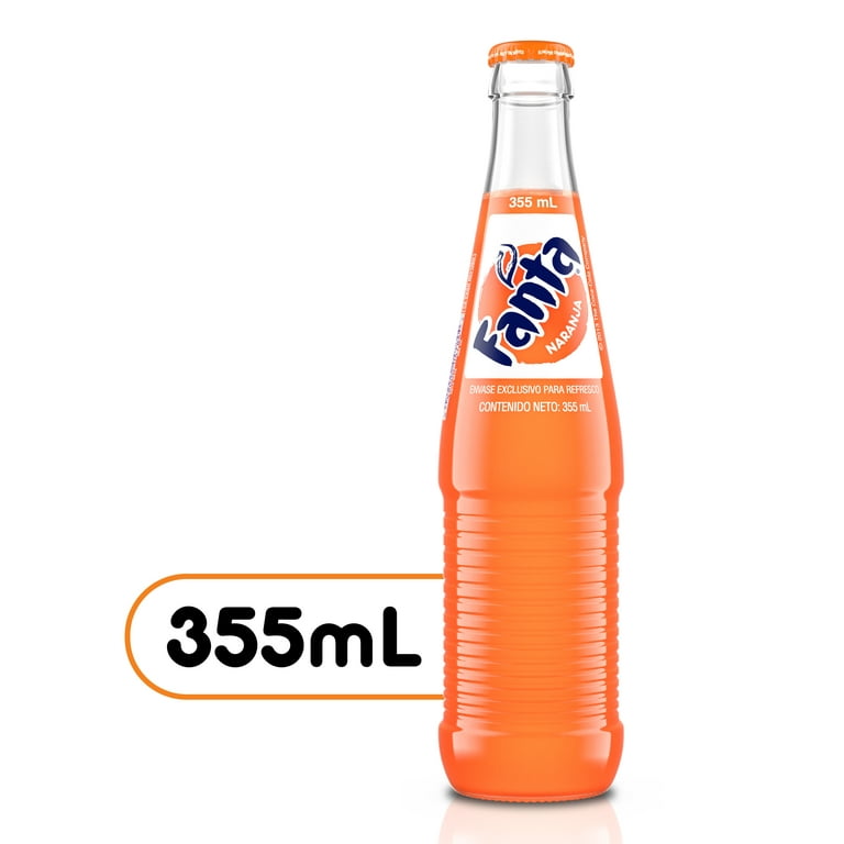 Fanta Orange Mexico Fruit Soda Pop, 355 ml Glass Bottle 