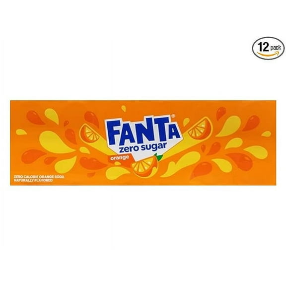 Fanta Orange Zero Flavored Soft Drink Bundled by Louisiana - 12 oz cans, 12 Pack