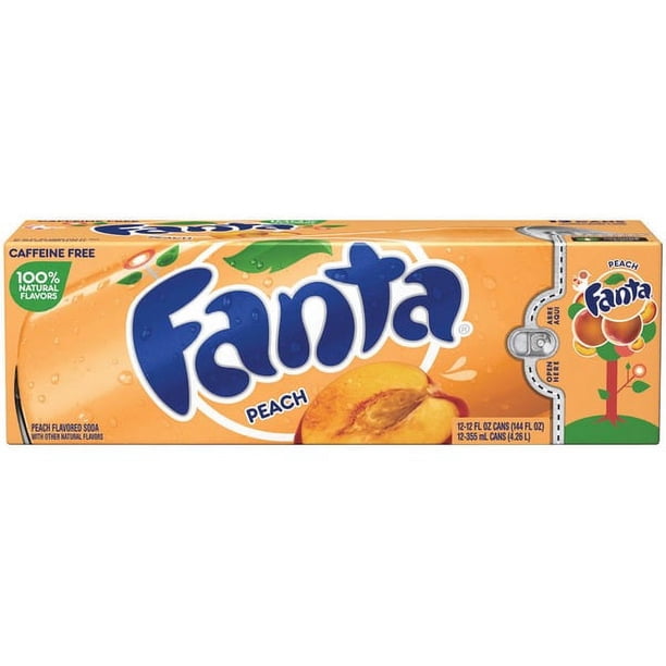 ファanta フレーバー缶 12本セット Fanta Peach 12oz x12 - Soda product assortment for retail