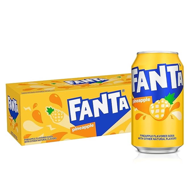 ファanta フレーバー缶 12本セット Fanta Pineapple Caffeine-Free Soda, 12 Pack, 12 fl oz Cans