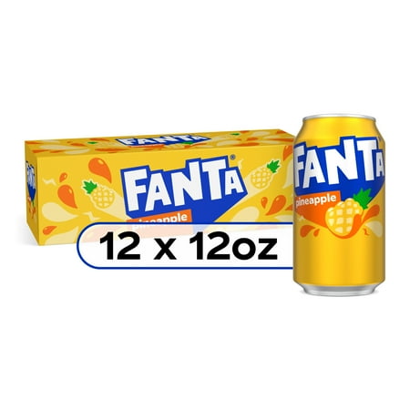 Fanta Pineapple Soda Pop Fridge Pack, 12 fl oz, 12 Pack Cans