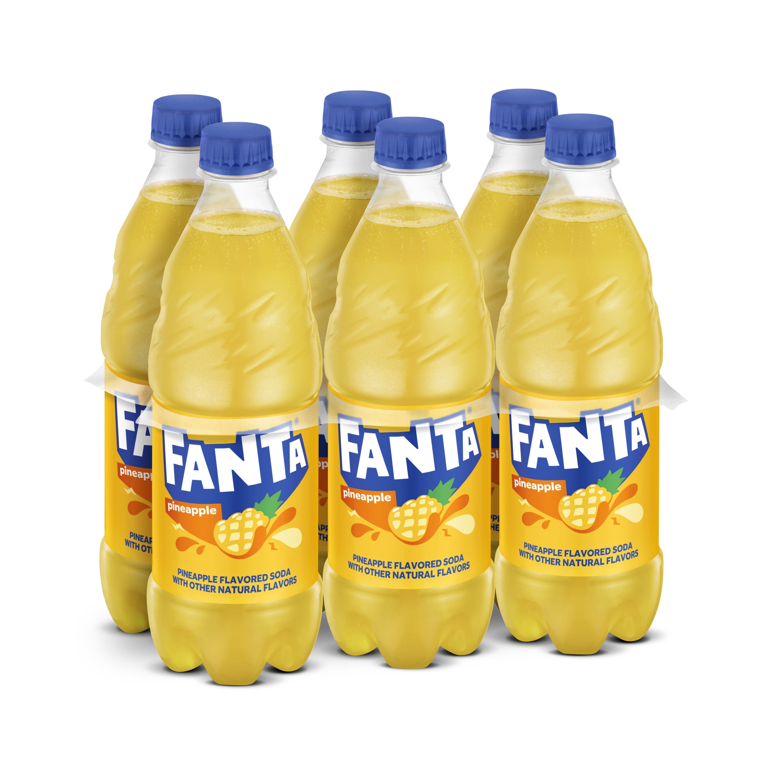 Fanta Pineapple Fruit Soda Pop, 16.9 fl oz, 6 Pack Bottles