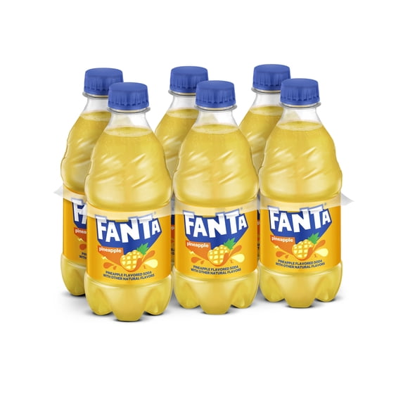 Fanta Pineapple Soda Bottles, 12 fl oz, 6 Pack