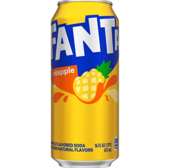 Fanta Pineapple Soda Can, 16 fl oz