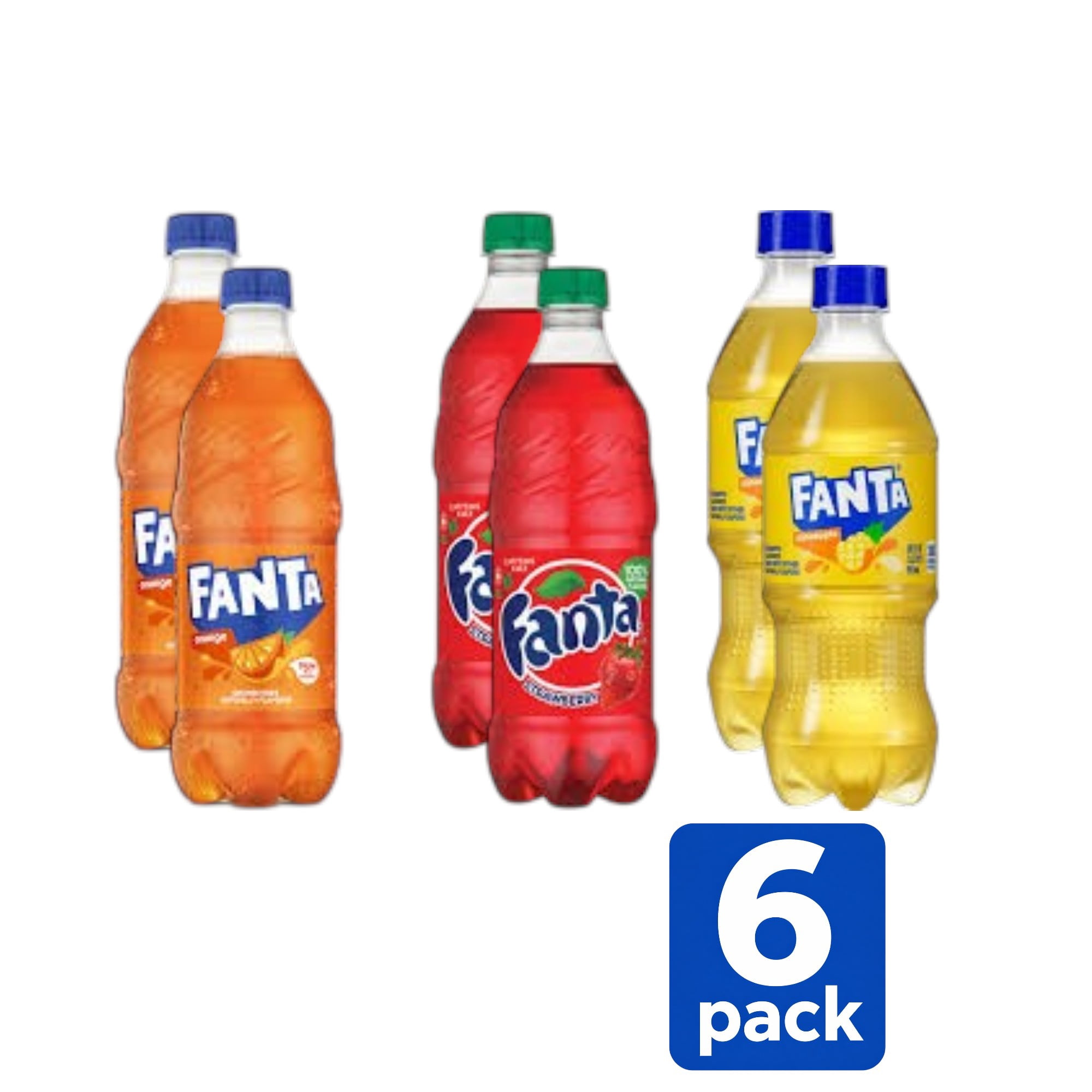 Fanta Soda Variety Pack, 6 Pack (2 Each), Orange, Pineapple ...