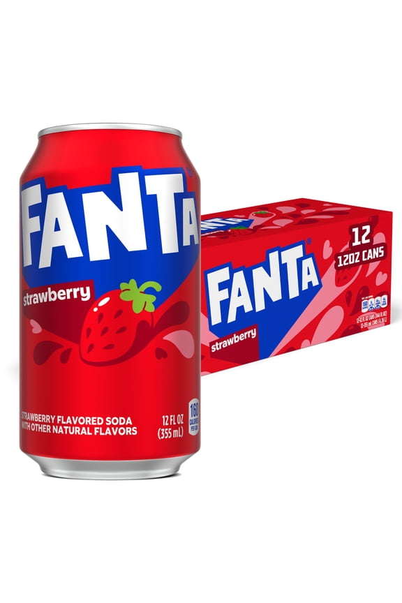Strawberry Soda Pop Fridge Pack Cans, 12 fl oz, 12 Pack