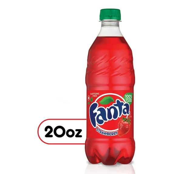 Fanta Strawberry Soda 20oz Bottles (Pack of 8, Total of 160 fl oz)