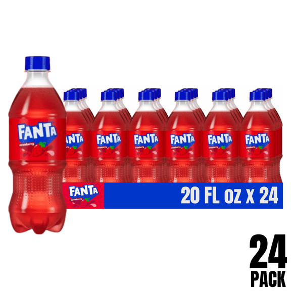 Fanta Strawberry Soda Pop, 20 fl oz Bottle 24 Pack