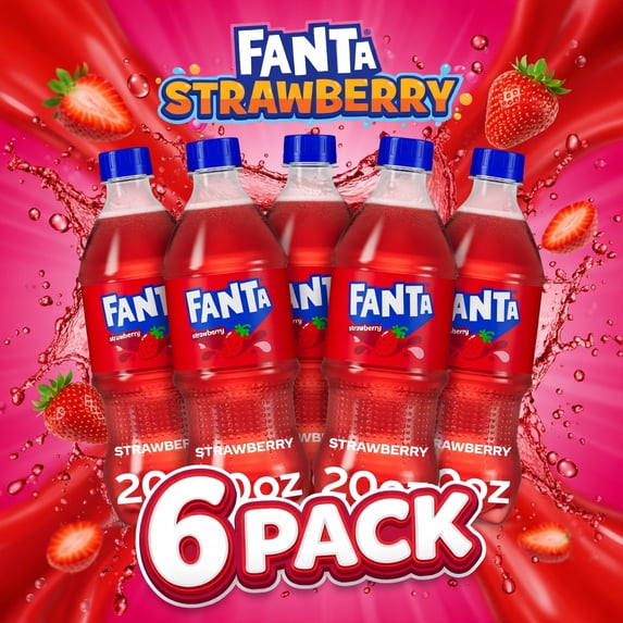 Fanta Strawberry Soda Pop 20 Fl Oz Bottles Pack Of 6 Sweet Fruity fanta-strawberry-soda-pop-20-fl-oz-bottles-pack-of-6-sweet-fruity