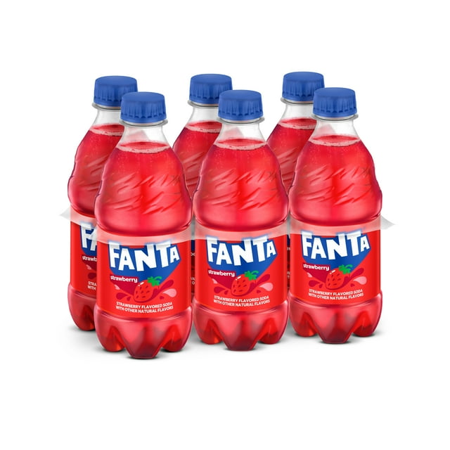 Fanta Strawberry Soda Pop Soft Drink Bottles, 12 fl oz, 6 Pack