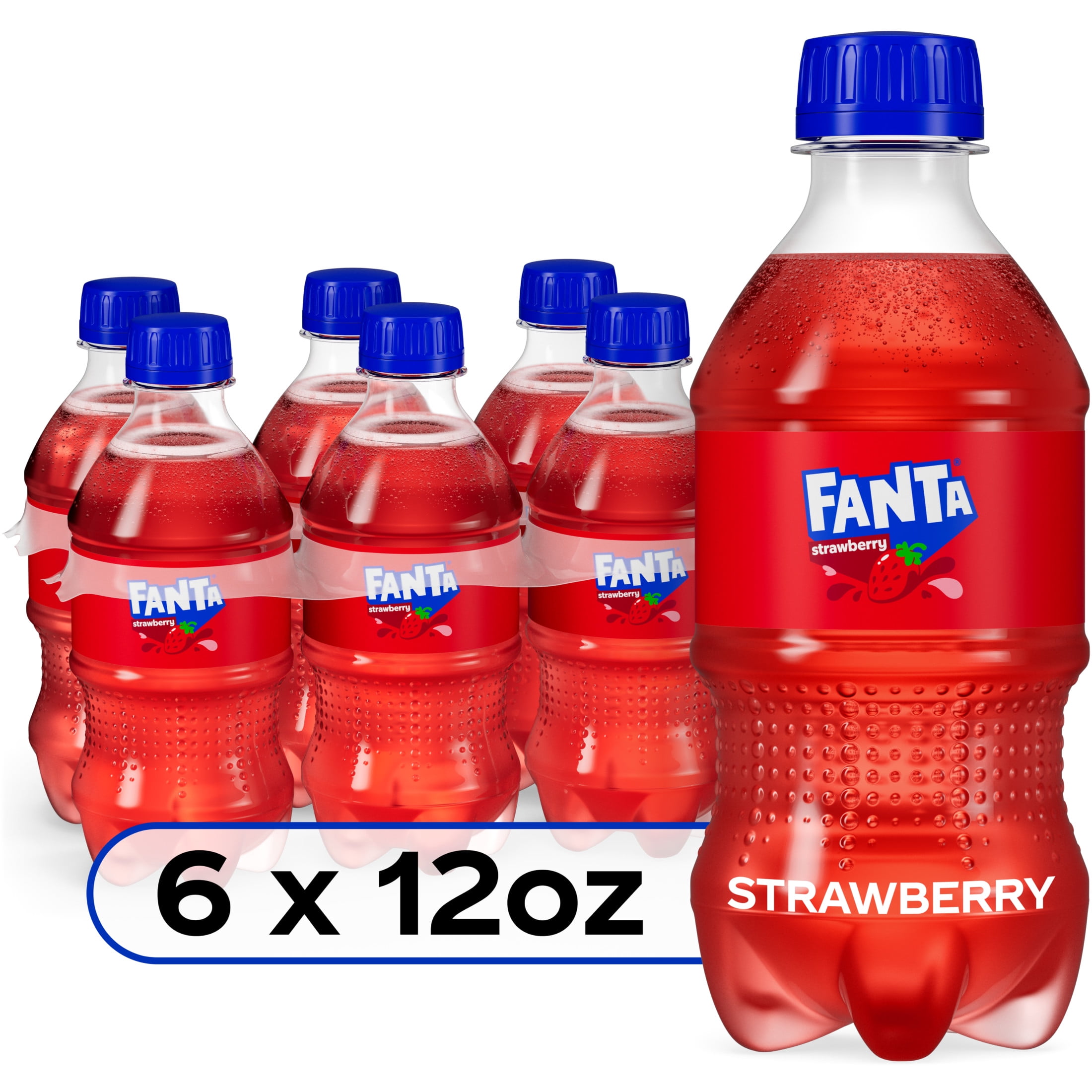 Fanta Strawberry Soda Pop, 12 fl oz, 6 Pack Bottles