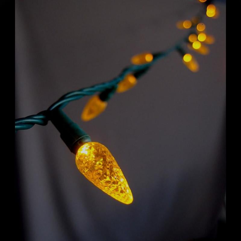 Fantado 70 Outdoor Orange LED C6 Strawberry String Lights, 24 FT Green