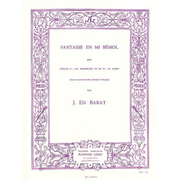 Fantaisie En Mi Bmol Joseph Edouard Barat (Sheet Music/Songbook)