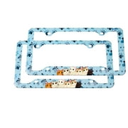 FantasHome 2 Pcs Stainless Metal Car License Plate Frame Cover, US Standard Size – Cat