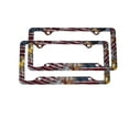 thumbnail image 1 of FantasHome 2 Pack Stainless Metal Car License Plate Frame Cover, US Standard Size (Flag), 1 of 6