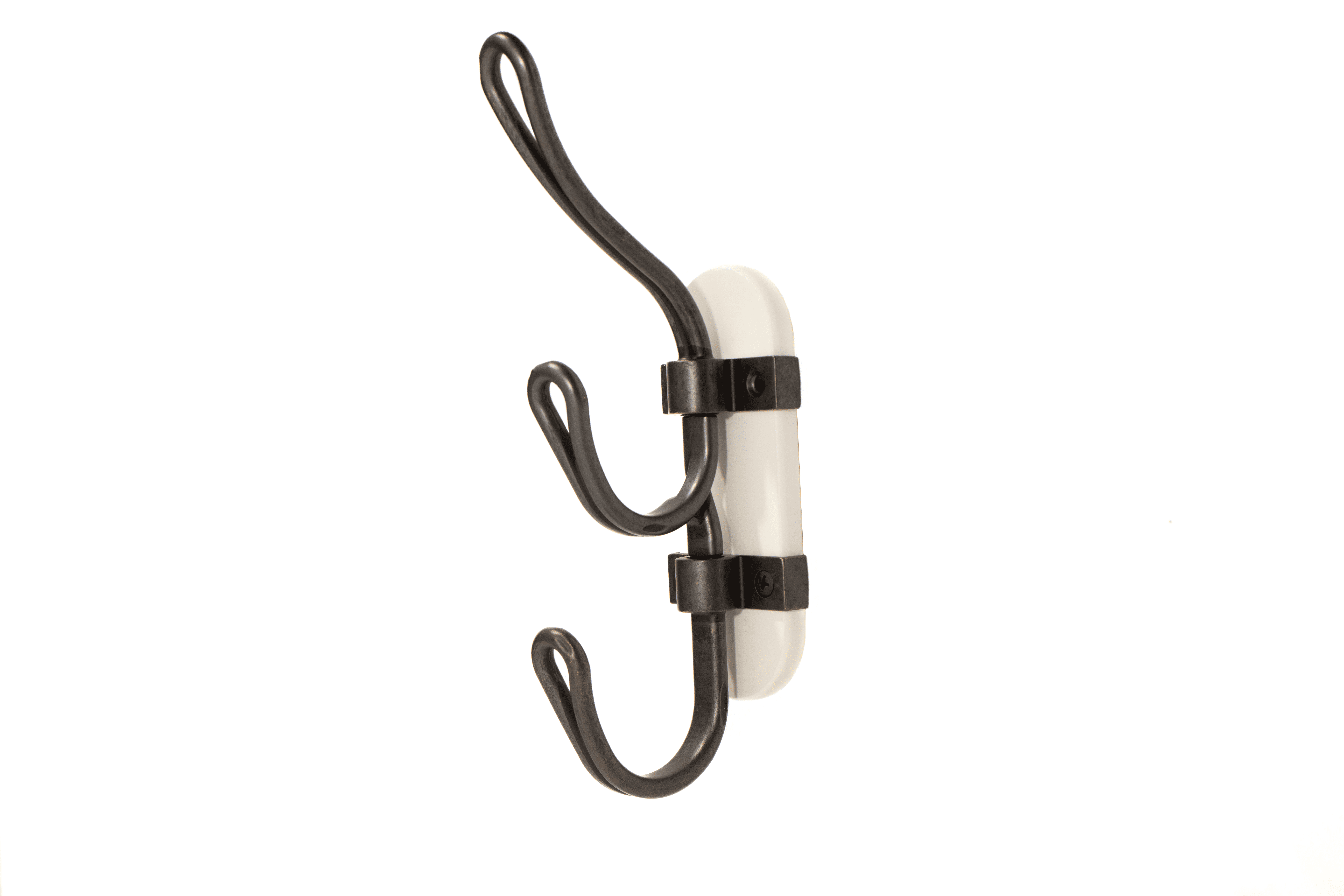 FantasHome 9" Black and White Steel Wall Mounted Hook